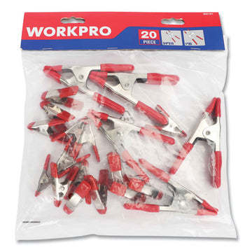 Workpro® Steel Spring Clamp Bulk Pack, (15) 0.75" Clamps, (5) 1" Clamps, Zinc-red, 20-pack freeshipping - TVN Wholesale